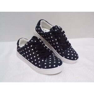 Isaac Mizrahi Live Poka Dot Tennis Shoes Black w/ White Dots Size 5 1/2 Imjorina